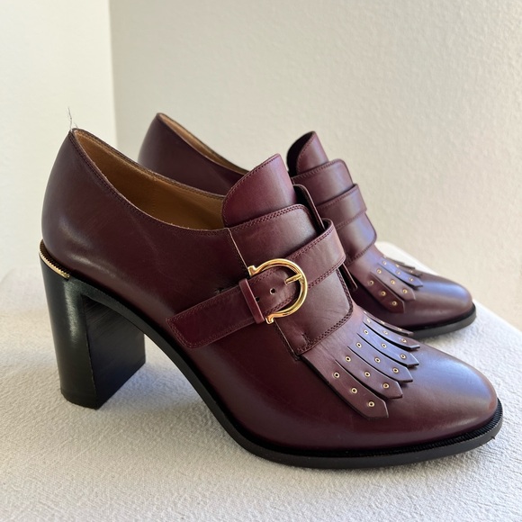 Salvatore Ferragamo burgandy leather heels size 8.5 - Picture 3 of 8